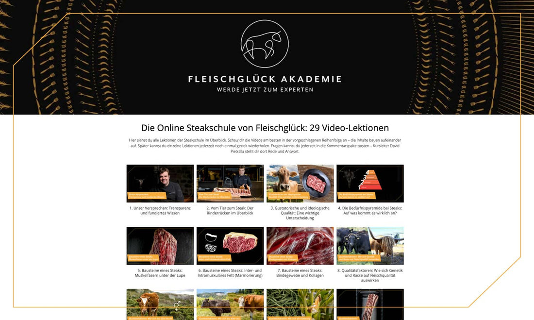 Steak Essentials von Fleischglück – der Videokurs (unbegrenzter Zugang)