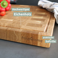 Premium Schneidebrett | Stirnholz aus Eiche von Holz4Home