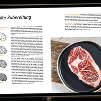 Gedruckte Gutschein-Karte für eine Steakschule